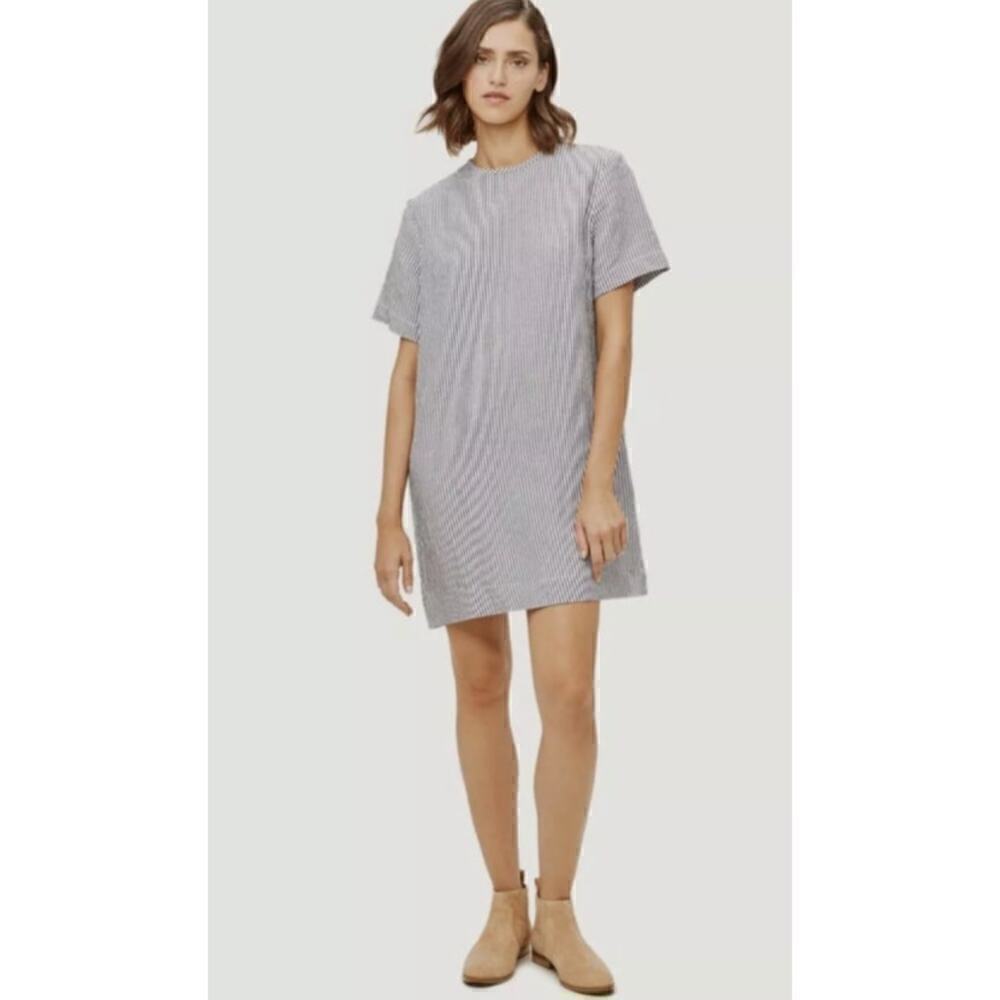 NWT Jenni Kayne Linen Striped Shortsleeve T-Shirt Shift Dress Size S - Picture 2 of 6